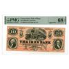 Image 1 : CT. Iron Bank, ND (1858 to 1860s), $10 "Top Pop" Remainder Obsolete Banknote.