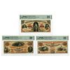 Image 1 : GA. Farmers & Mechanics Bank, 1860, Issued Obsolete Banknote Trio.