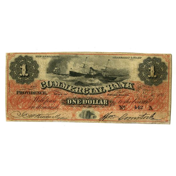 RI. Commercial Bank, 1863? Issued Obsolete Banknote.