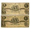 Image 1 : VA. Confederate States of America, 1861, Issued Banknote Pair.