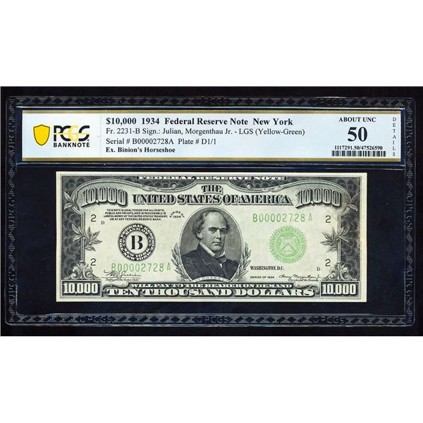 . Binion’s $10,000 Federal Reserve Note – Iconic Display Piece from the Legendary 