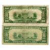 Image 2 : NY. National Bank of Cohoes, New York, $20, Series of 1929 T1 and T2, Ch# 1347, Issued Banknote Pair