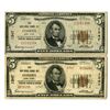 Image 1 : NY. National Bank of Cohoes, New York, $5, Series of 1929 T1 and T2, Ch# 1347, Issued Banknote Pair.