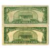Image 2 : NY. National Bank of Cohoes, New York, $5, Series of 1929 T1 and T2, Ch# 1347, Issued Banknote Pair.