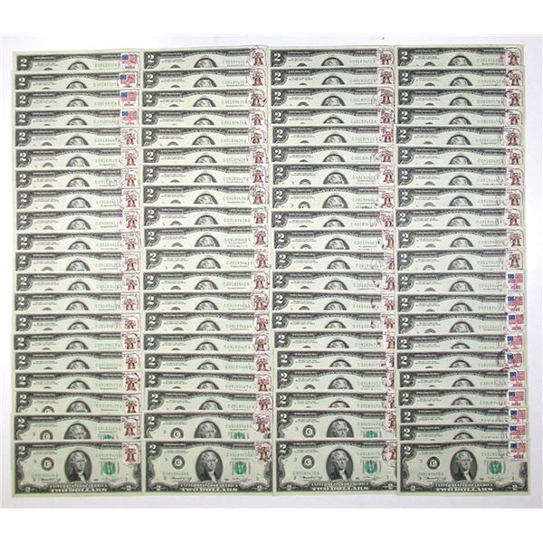 PA. Federal Reserve Notes, $2, Series 1976, Fr.# 1935C, Group 80 Notes with First Day Cancellation a