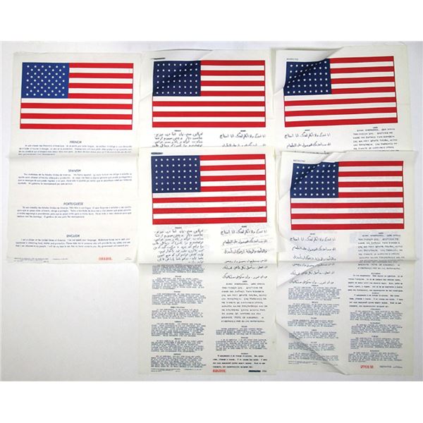 U.S Air Force "Blood Chits" Used in Europe and Latin America, 1951 to 1962 with Either 48 or 50 Star