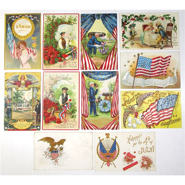 Washington's Birthday and 4th of July, Patriotic Collection of Post Cards, ca.1900s