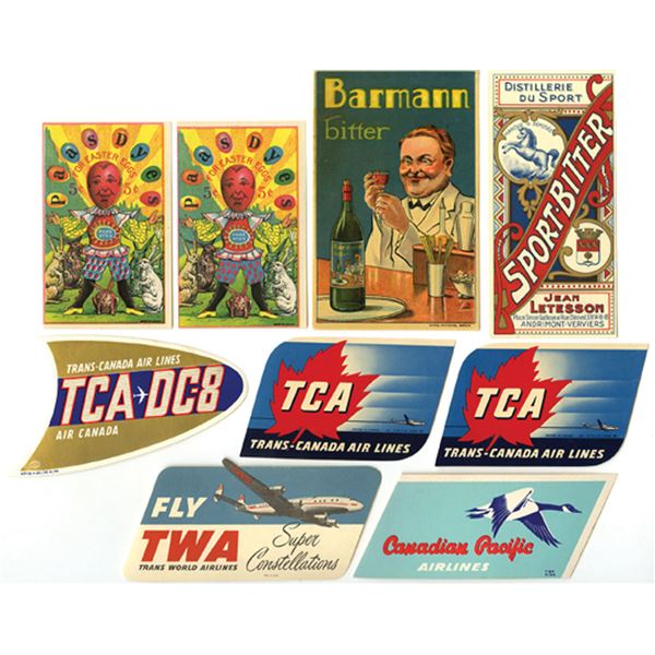 Trade Cards, Aviation and Labels and Advertisements, 1880s to 1960s