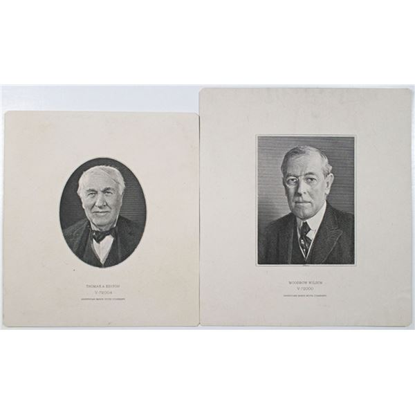 Ashton-Potter "Thomas Edison" 1920-30's Sample Note, and ABNC "Woodrow Wilson" and "Thomas Edison" L
