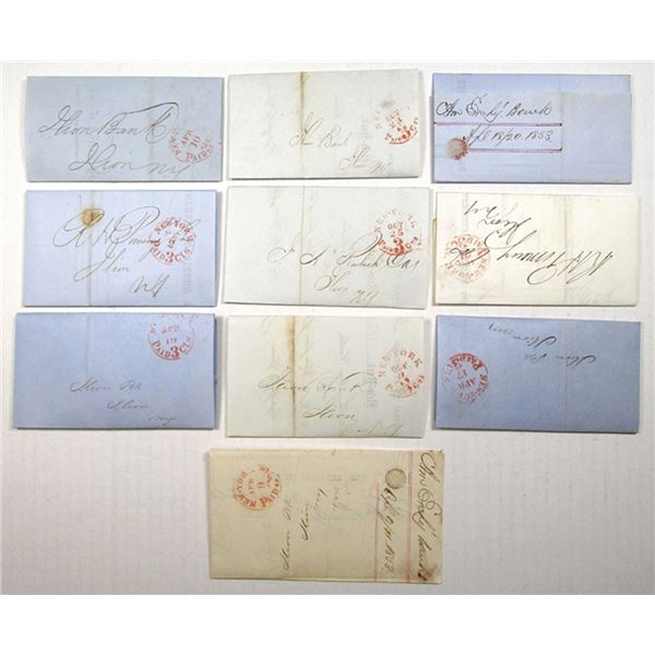 NY. Stampless Cover Collection from the Correspondence of the American Exchange Bank, 1853 to 1855