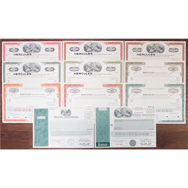 DE. Hercules Inc., 1974-83, Assortment of Specimen Bonds
