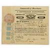 Image 1 : MA. Republican Institution in the Town of Boston, Massachusetts, 1831, I/U Stock Certificate