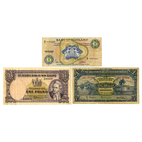 British Commonwealth Banknote Trio, 1939 to 1968.