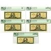Image 1 : Cuba. National Bank of Cuba, 1967 to 1980, Group of 5 Specimen Banknotes.