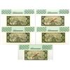 Image 2 : Cuba. National Bank of Cuba, 1967 to 1980, Group of 5 Specimen Banknotes.