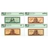 Image 1 : Cuba. National Bank of Cuba, 1967 to 1988, Specimen Banknotes Quartet.