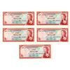Image 1 : East Caribbean States. East Caribbean Currency Authority, ND (1965), Issued Group of 5 Banknotes.