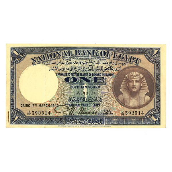 Egypt. National Bank of Egypt, 1942, Issued Banknote.
