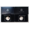 Image 1 : U.S. Mint Library of Congress & Benjamin Franklin,  Proof Silver Dollar Pair, 2000 and 2006