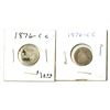 Image 1 : U.S. Liberty Seated Dimes, 1876-CC, Almost good to Almost Fine Pair.