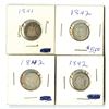 Image 1 : U.S. Seated Liberty Dimes, 1841 to 1842, Issued Group of 4 Coins.