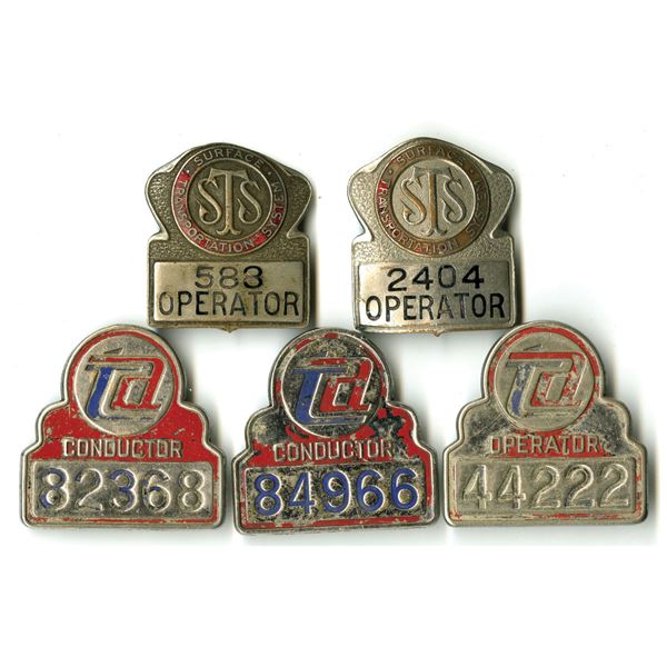NY. Transit Authority & Surface Transportation Systems, ca.1950-60s, Badges