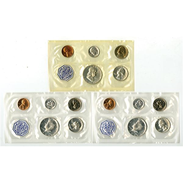 PA. Treasury Department, U.S. Mint, 1962(1) and 1964(2), Proof Set Trio