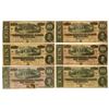 Image 1 : VA. Confederate States of America, $10, T-68, February 17, 1864, Group of 6 Issued Banknotes.