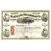 Image 1 : MD. Maryland Steamboat Co. of Baltimore, 1867, I/C Stock Certificate.