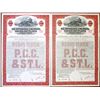 Image 1 : Pittsburgh, Cincinnati, Chicago and St. Louis Railroad Co. 1944 Specimen Registered Bond Pair.