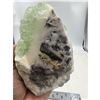 Image 6 : 5.88 X 3.65 INCH  GREEN FLUORITE WITH YELL0W BARITE SPECIMEN RETAIL $800