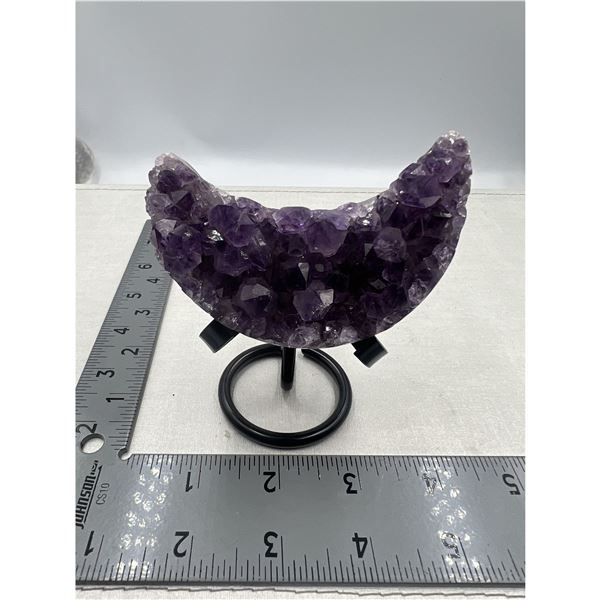 3.6 INCH POLISHED AMETHYST MOON SHAPE