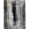 Image 4 : 5.4 X 2.1 INCH  AMETHYST GEODE WITH GREEN AGATE BANDS