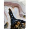 Image 12 : 10 INCH PINK AND BLACK UNQUIE NATURAL FORMATION AGATE SLICE