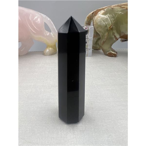 3.1 INCH BLACK OBSIDIAN TOWER