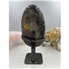 Image 6 : 9.5 X 3.8 INCH  HIGH GRADE URUGYAN AMETHYST CLUSTER ON METAL STAND