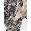 Image 4 : 13  X 9 INCH  AMETHYST WITH SUGAR COATED CALCITE ON STAND FROM BRAZIL