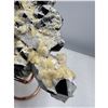Image 6 : 8 X 8 INCH BLACK CRYSTAL WITH YELLOW CALCITE QUARTZ  SPECIMEN ON  STAND COLLECTOR PIECE
