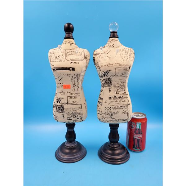 2 Small Dress Form Pin Cushions