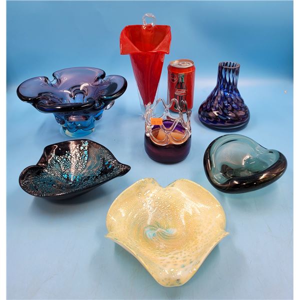 Art Glass Lot w/ Bowls & Vases
