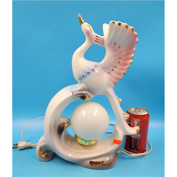 MCM Ceramic Bird in Flight Lamp