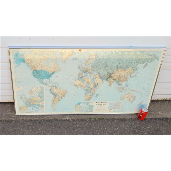 Framed Daily Express World Map