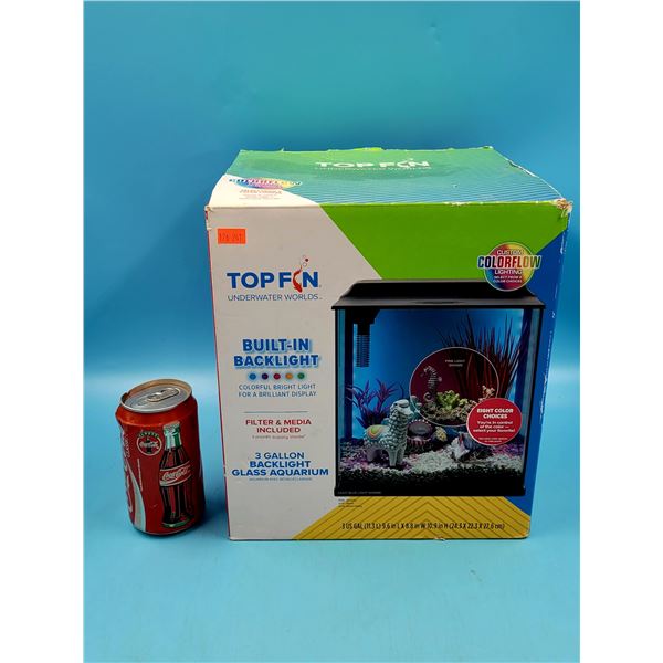 Top Fin 3 Gallon Backlight Glass Aquarium