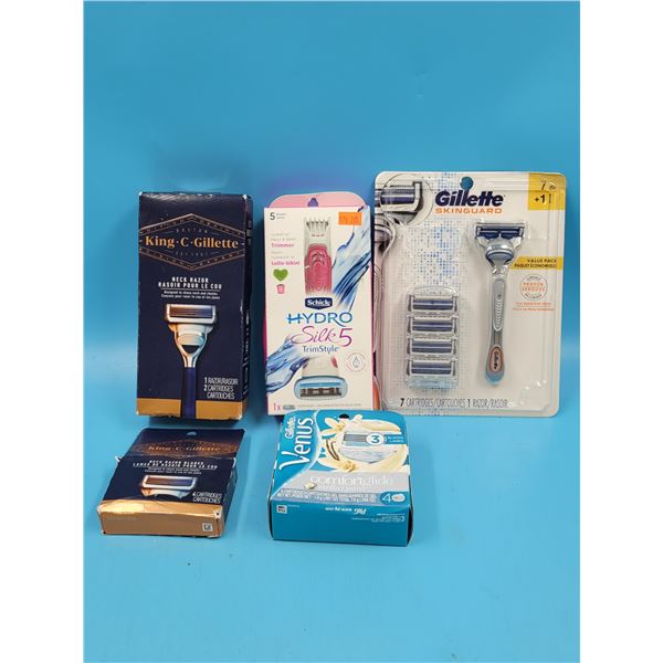 Shaving & Hair Removal Lot w/ Gillette Razor, Schick TrimStyle, Razor Blades, & More