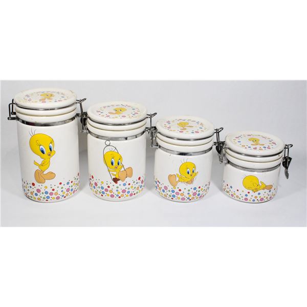 LOT OF VINTAGE TWEETY BIRD CANASTERS
