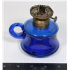 Image 1 : BLUE GLASS OIL LAMP BASE