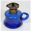Image 2 : BLUE GLASS OIL LAMP BASE