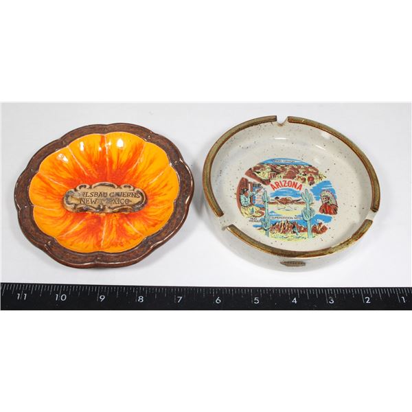 TWO COLLECTIBLE DESTINATION ASH TRAYS