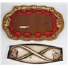 Image 1 : 2 VINTAGE UNIQUE GLASS TABLE TRAYS