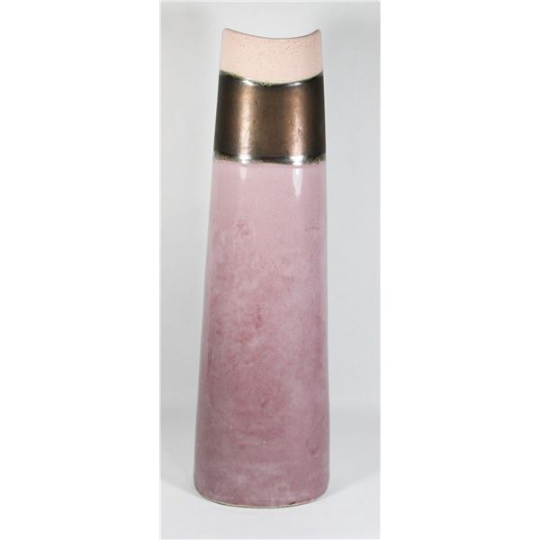 LARGE PINK/ PURPLE CERAMIC FLOWER VASE